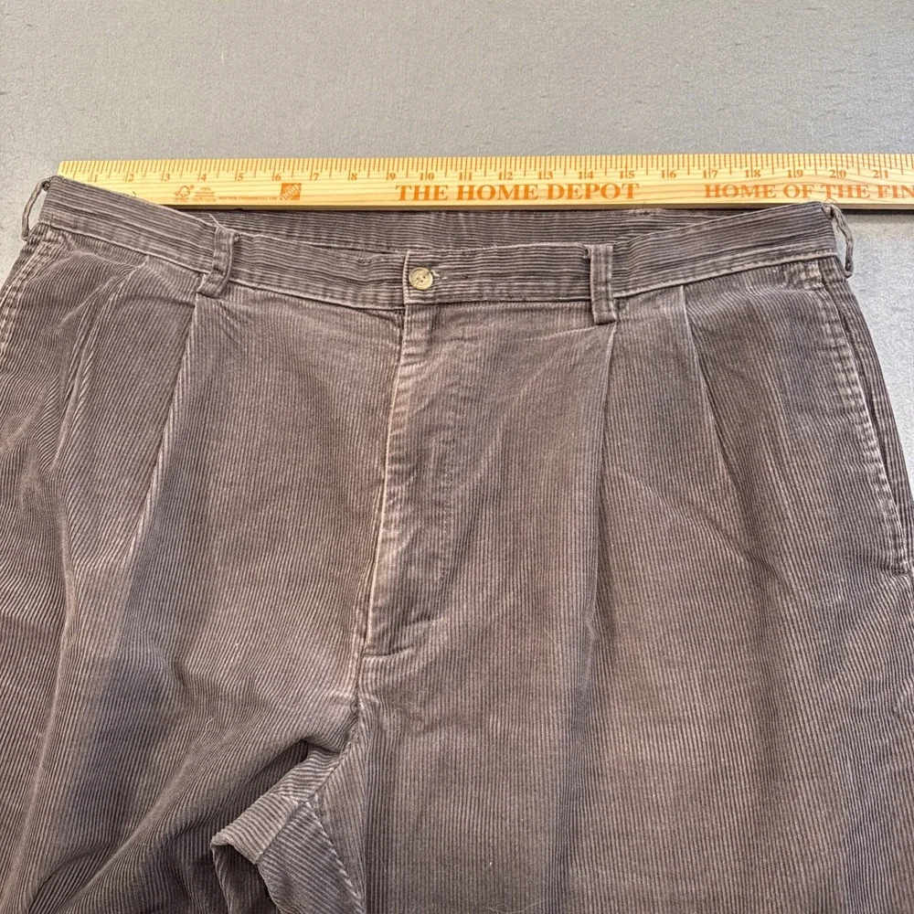 Corduroy Pleated Pants MENS  Size 40 X32 Dark Brown Cotton